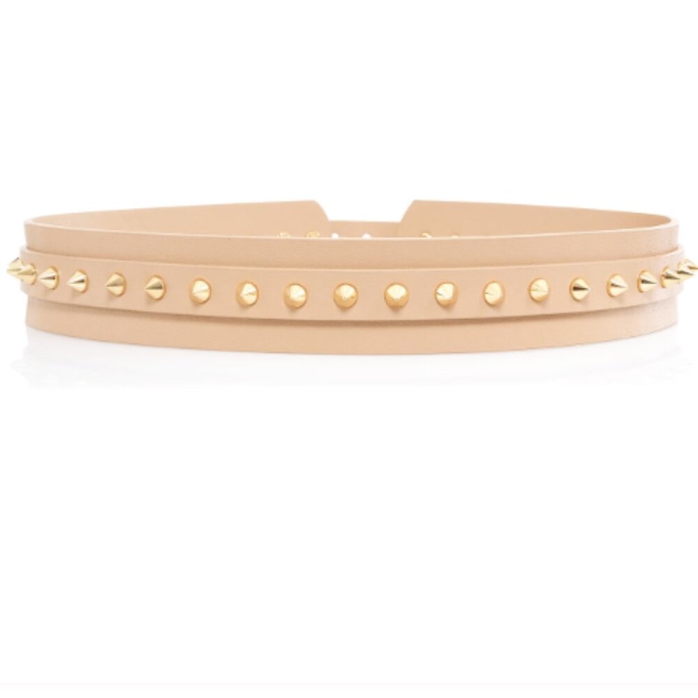 House of CB Moneymaker tan studded waist belt NWT